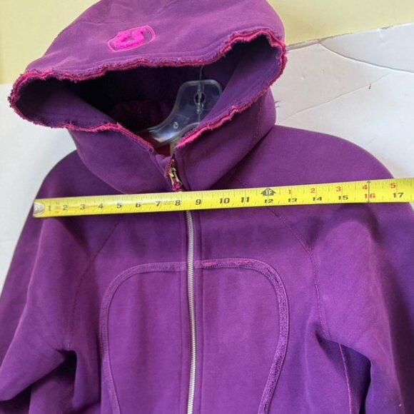 Lululemon Scuba Raw Edge Hoodie Jacket Zip Cotton Cozy Fleece Pockets Ribbed 8 - Picture 14 of 16